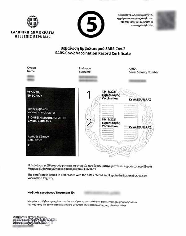 greece Record Certificate
